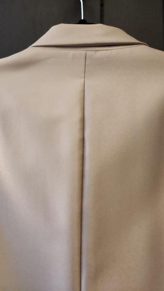 Calvin Klein Light Gold Metallic Long  Frock Coat