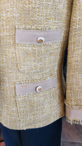 Talbots Gold Fringe Trim Blazer