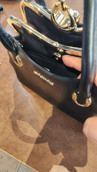 Cromia Italian Black Leather Bag