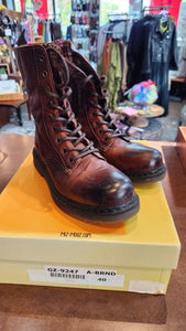 Miz Mooz Brown Leather High Ankle Boots