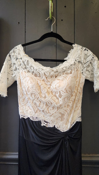 MacDuggal Ivory Lace Bodice Gown