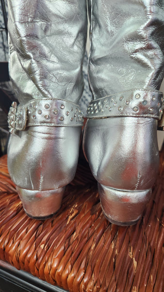 Metallic Silver Western Boots