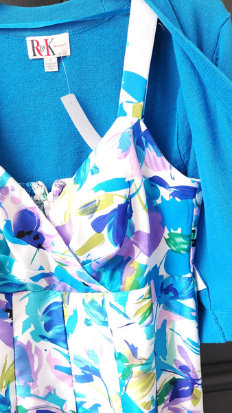 R&K 2 Piece Dress with Shrug Cardigan