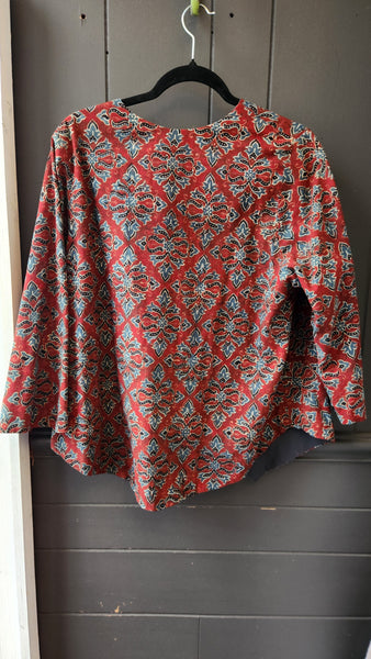 Nagada of Egypt Burgandy and Blue Cotton Short Jacket