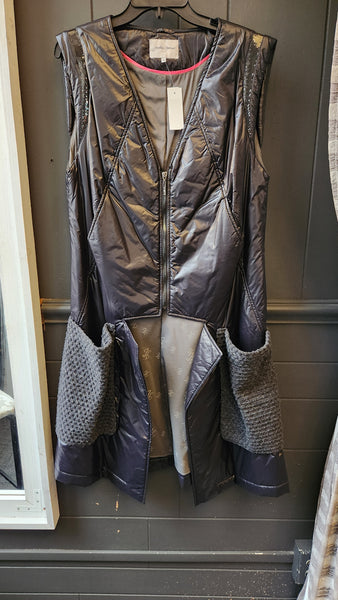 Julia Janus Puffer Black Asymmetrical Vest