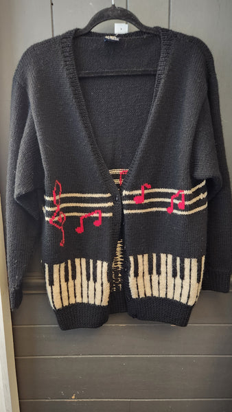 Vintage Hatlean de Monchy Wool Piano Keys Sweater