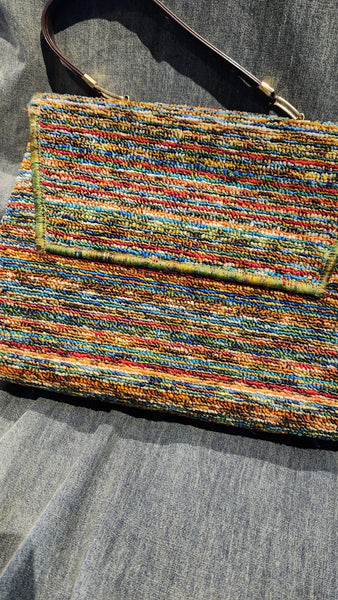 Vintage Carpet Bag with horizontal stripes