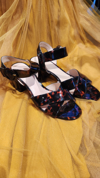 J Crew Chunky Tortoise block heel sandals