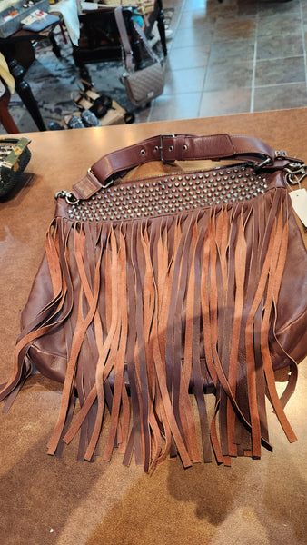 ASH Brown Fringe Leather Purse