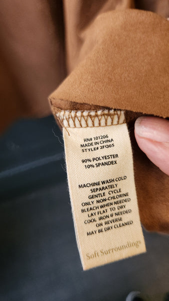 Soft Surroundings buttery-soft Deer Brown faux suede skirt