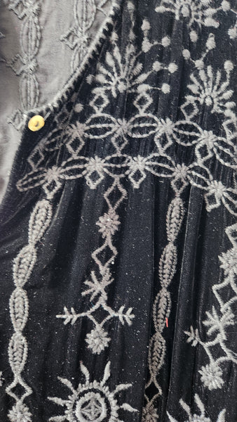 Johnny Was Black Velvet Maxi Dress