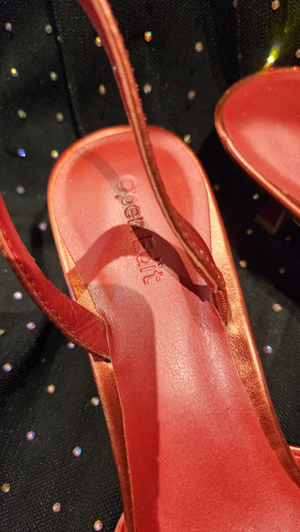 OPEN EDIT Cammie Slingback Pump In Red Salsa Metallic
