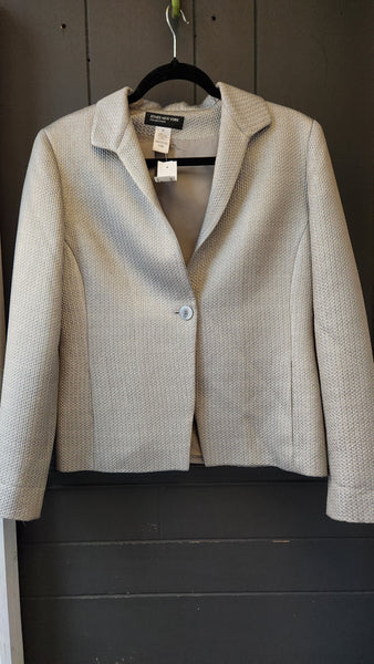 Jones New York Metallic Pewter Blazer