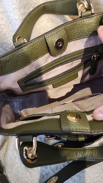 Michael Kors Olive Green Leather Purse