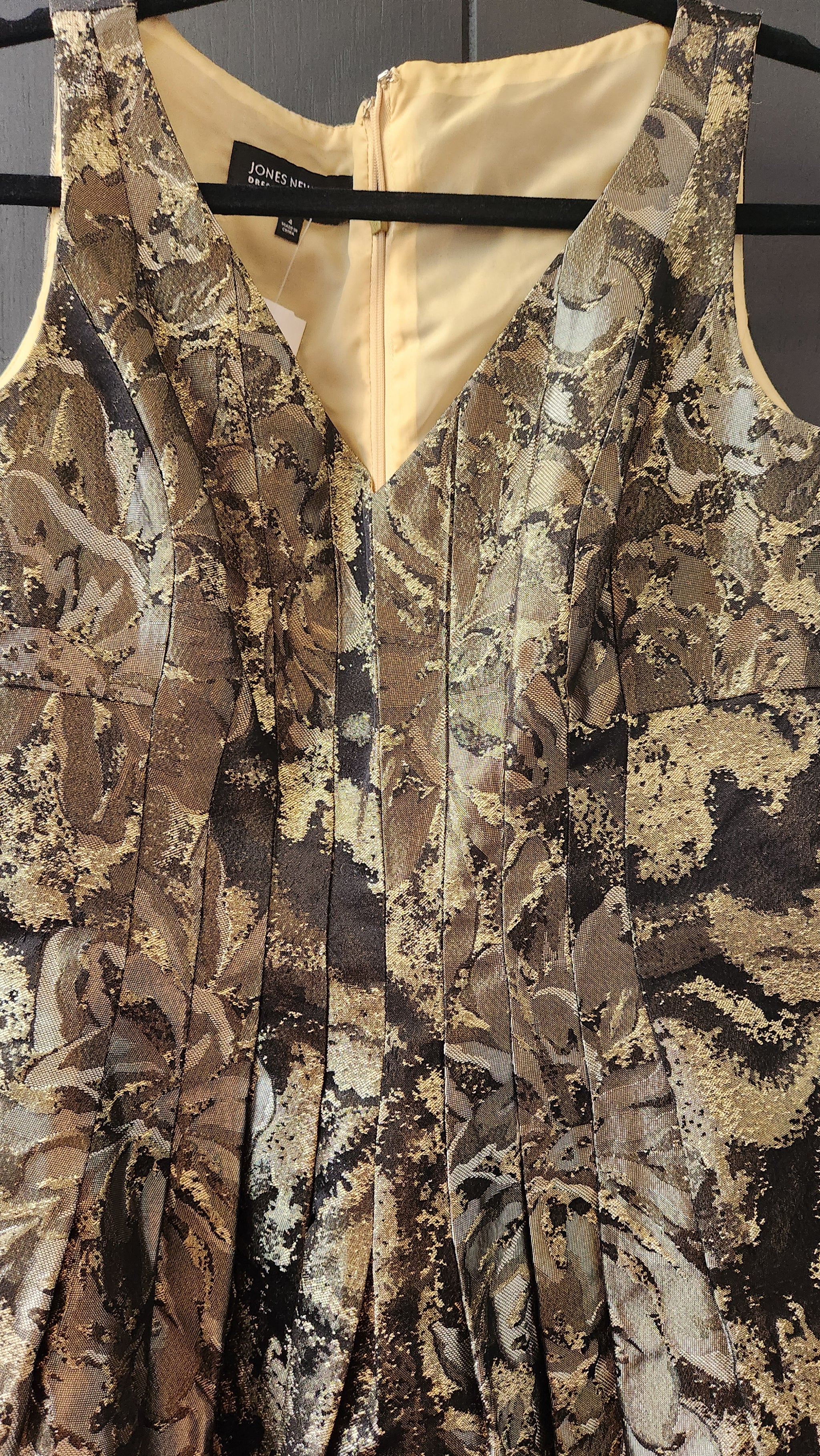 Jones New York Black and Gold Sleeveless Dress Northside Cellar Jones New York Black and Gold Sleeveless Dress Northside Cellar