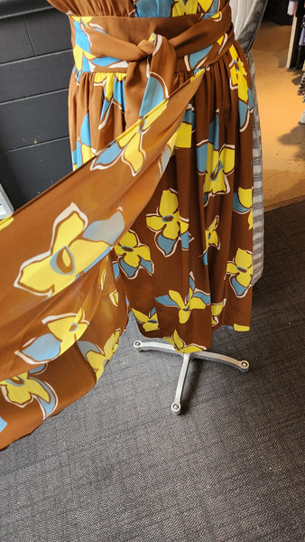 No. 6 Store Brown Silk Wrap dress