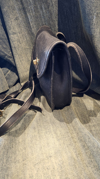 Vintage Coach Black Leather Crossbody