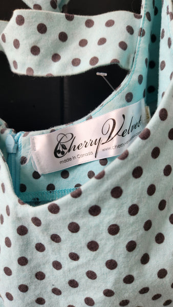 Cherry Velvet Polka Dot Dress