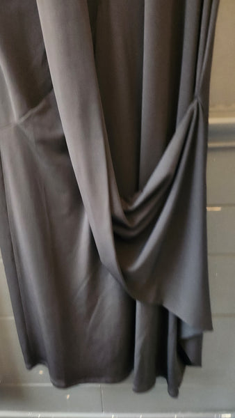 Kozan Sleeveless Faux Wrap Black Knit Dress
