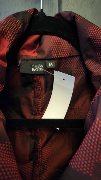 Lisa Bayne Black And Burgundy Vest