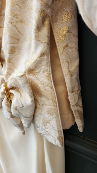 Cartise 2 Piece Ivory Top/Blazer and Long Ivory Skirt