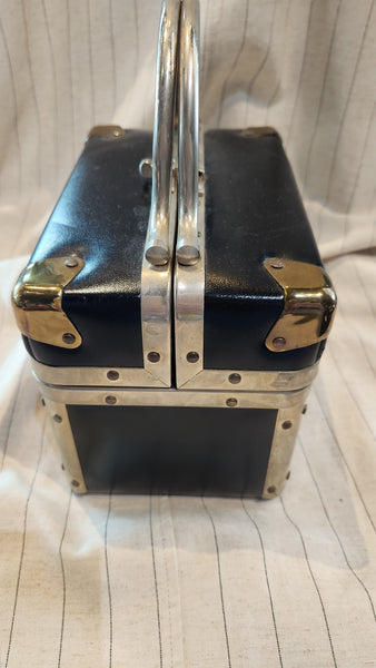 Vintage Debill Black Train Case Purse