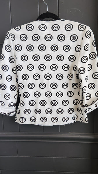 Joesph Ribkoff Black and White Bullseye Blazer
