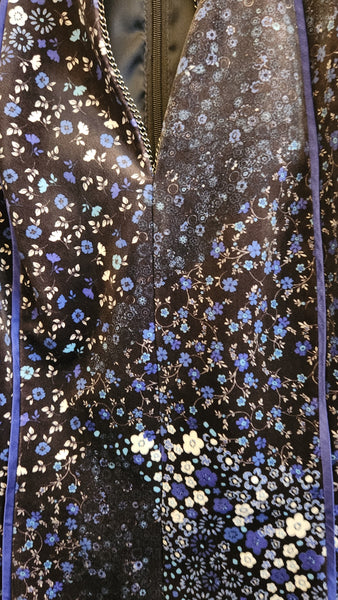 Elie Tahari Arabella Piped Floral Velvet Dress
