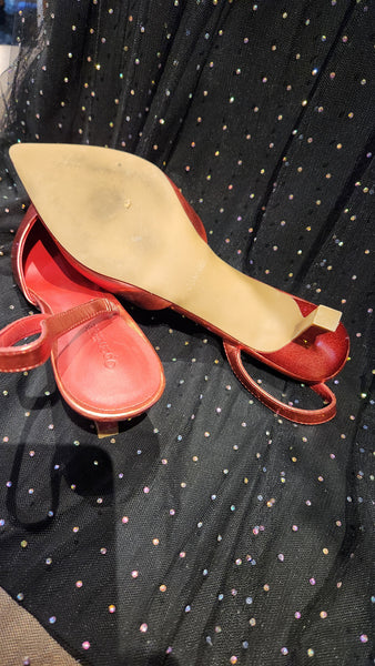OPEN EDIT Cammie Slingback Pump In Red Salsa Metallic