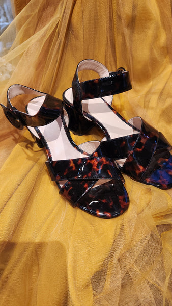 J Crew Chunky Tortoise block heel sandals