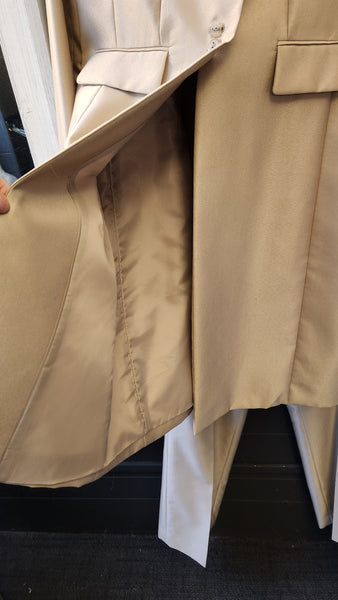 Calvin Klein Light Gold Metallic Long  Frock Coat