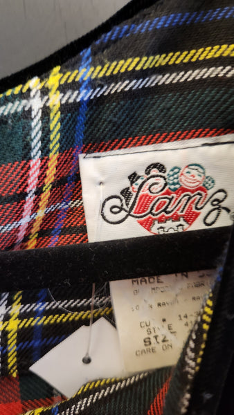 Vintage Lanz Christmas Plaid Dress