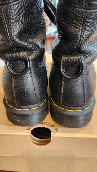 Dr. Marten’s Amilita Aunt Sally Black Leather Faux Fur Lined Boot.