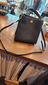Coach Black Leather Charlie Mini Bucket Bag