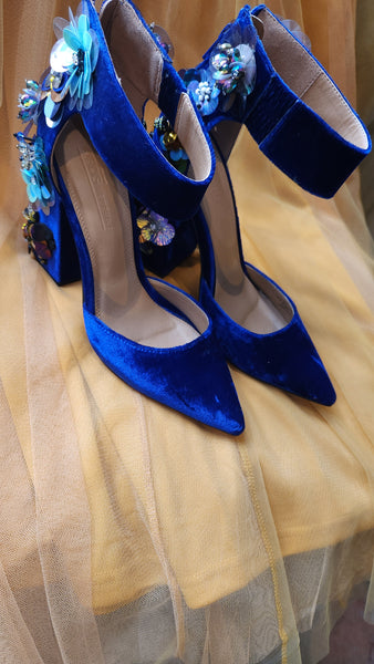 Asos Blue Velvet Heels