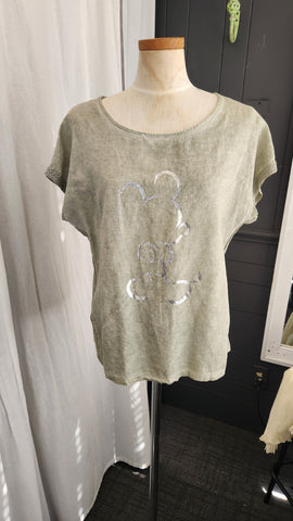 Linen Mickey Mouse Top