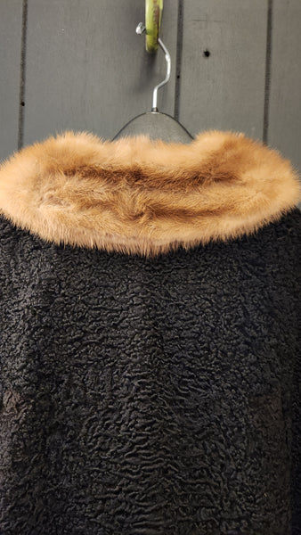 Vintage Kalman Persian Lamb Coat with Mink Collar