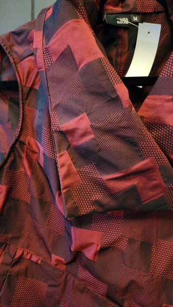 Lisa Bayne Black And Burgundy Vest