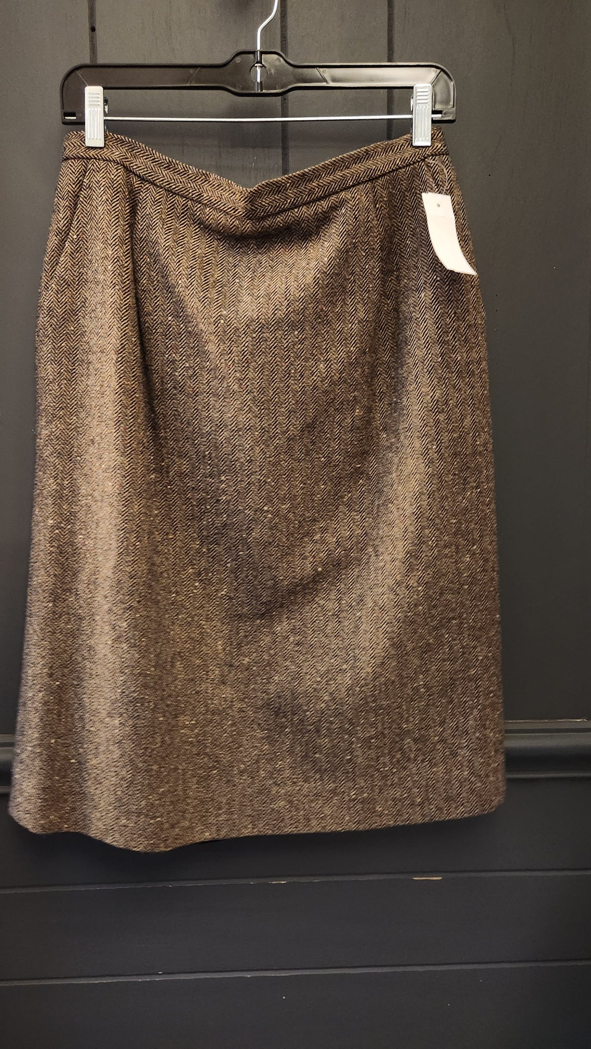 Pendleton Brown Wool Herringbone Skirt