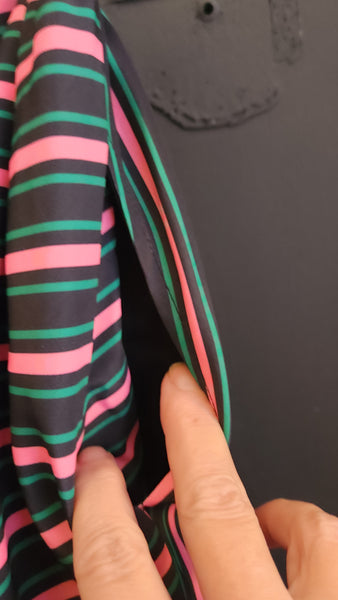 Wicked the Movie Pink Black and Green Striped Bubble Mini Skirt