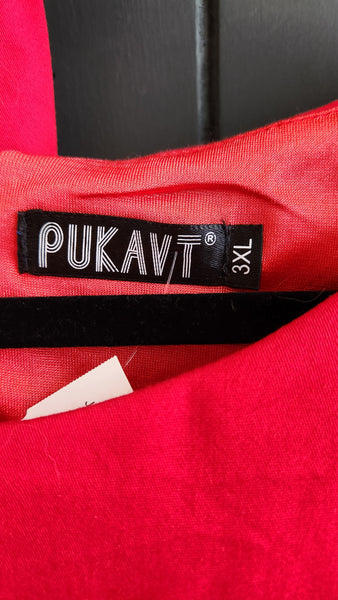 Pukavt Red Cap Sleeve Dress