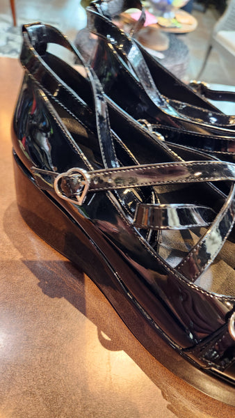 Black Patent Leather Platform Shoes