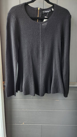 Saks 5th Avenue Black Ribbed Cashmere Sweater