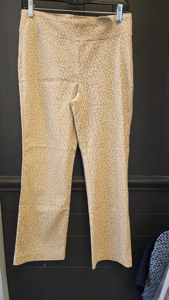 J McLaughlin Gold and Tan Leopard Print Pants