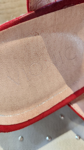 Vionic Red Suede Espadrille Wedge