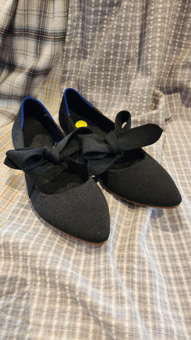 ROTHYS BLACK BOW TIE FLATS