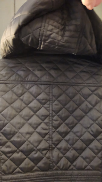 Laundry Quilted Black Jacket with Removeable Hood