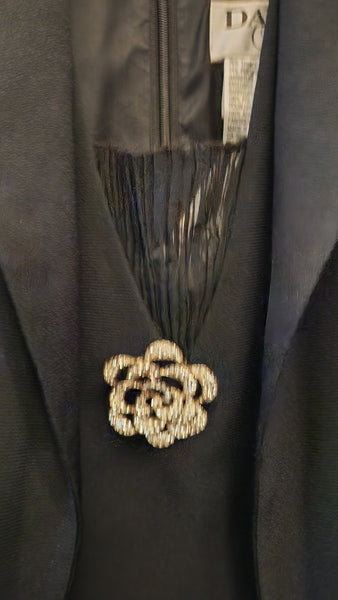 Daymor Couture 2 Piece Black Jacket and Evening Gown