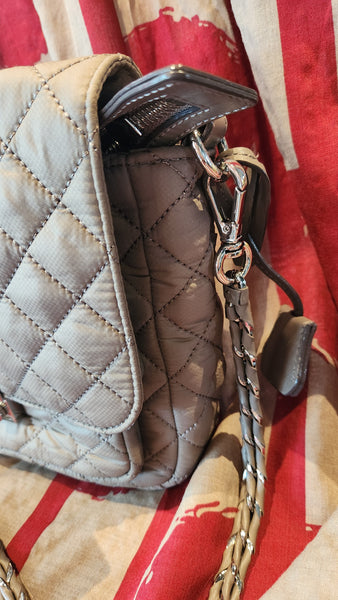 Mz Wallace Quilted Taupe colored Purse
