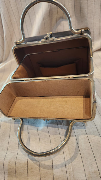 Vintage Debill Black Train Case Purse